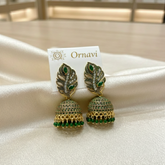 Ornavi Exclusive: Timeless Antique Gold & Pearl Jhumka Earrings