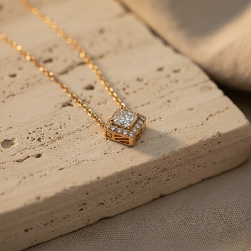 Geometric Halo Necklace