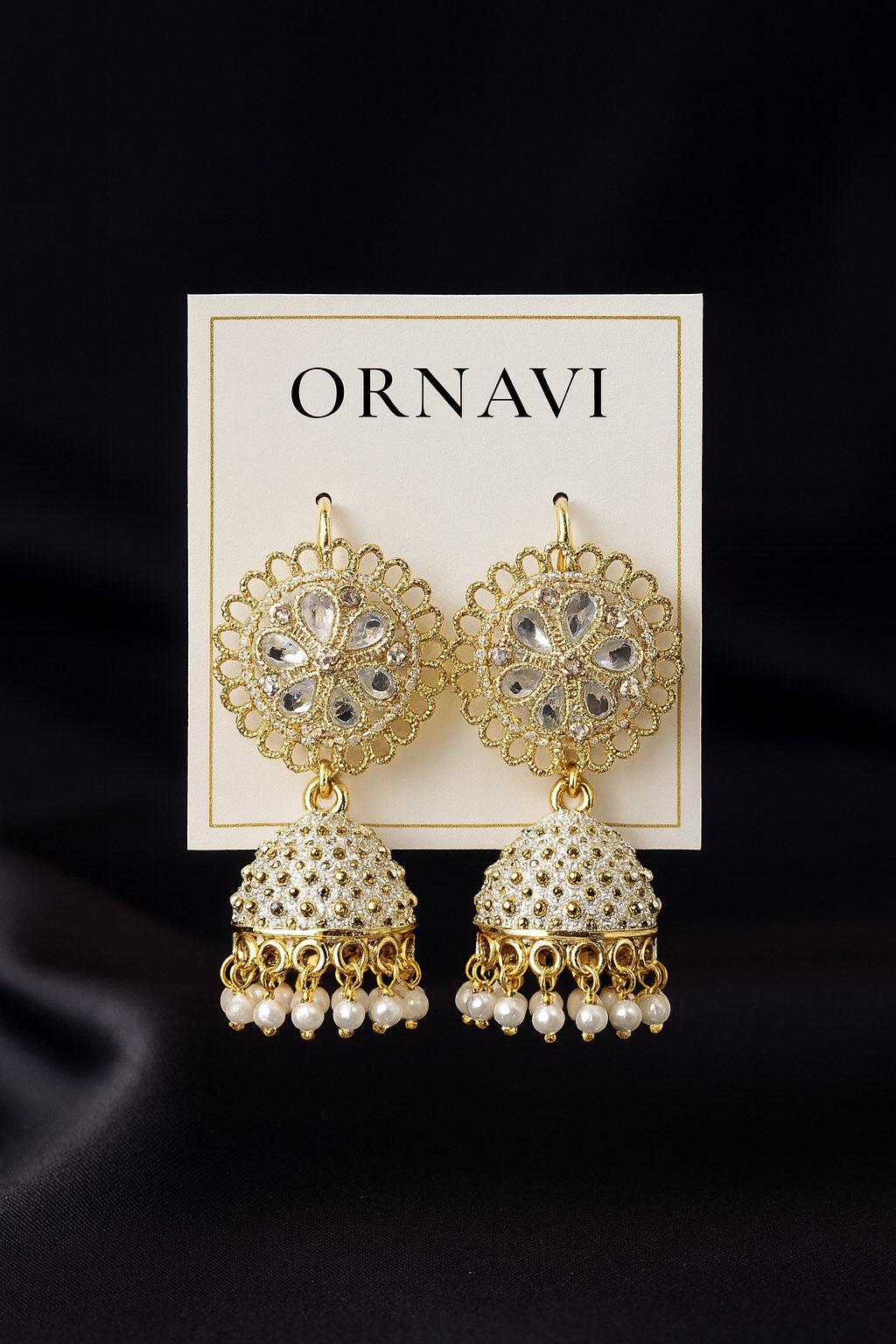 Luxe Frosted Jhumka – Timeless Elegance for Every Occasion