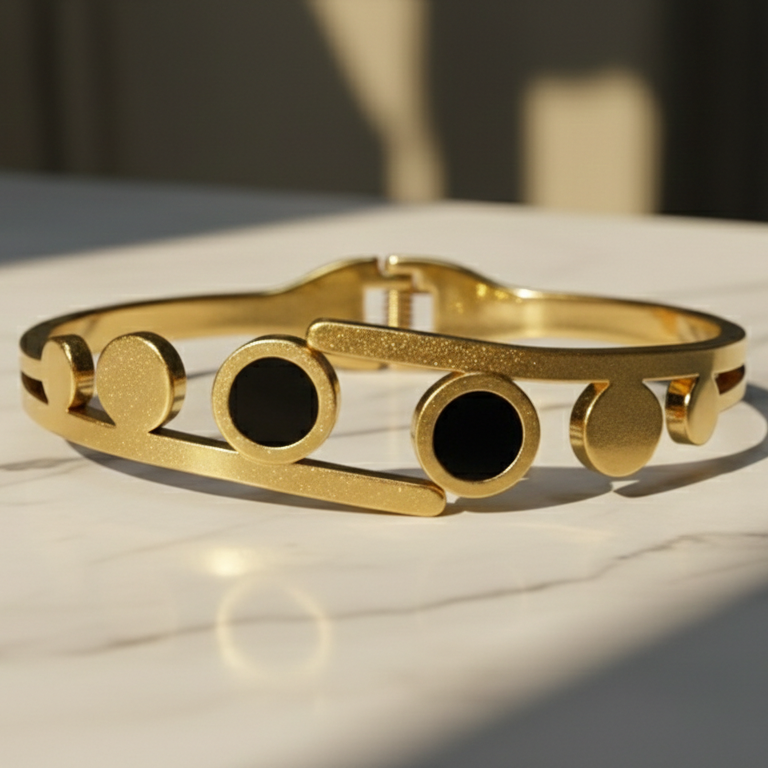 The Luna Eclipse Bangle | 18K Gold PVD Forged Steel | Tarnish-Free & Waterproof