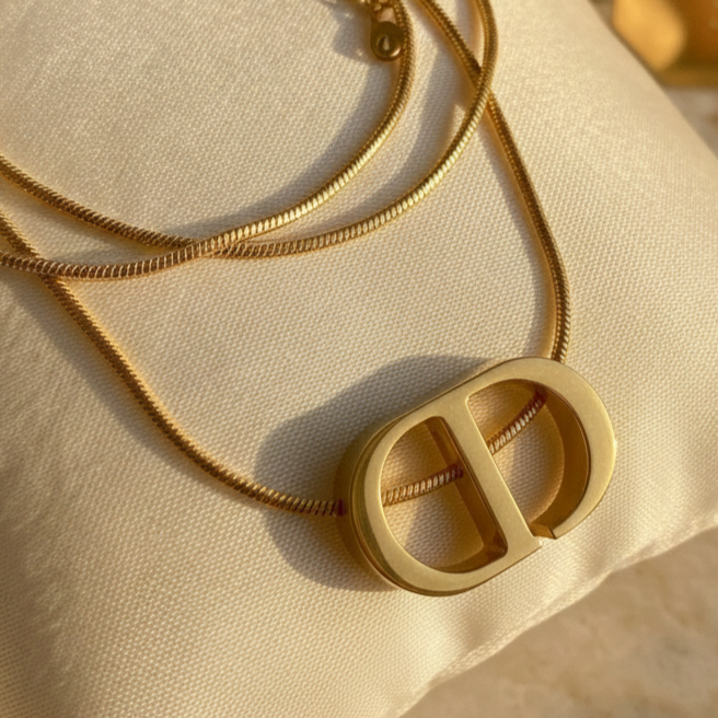 The Icon Pendant Necklace – 18K PVD Gold Finish on Snake Chain