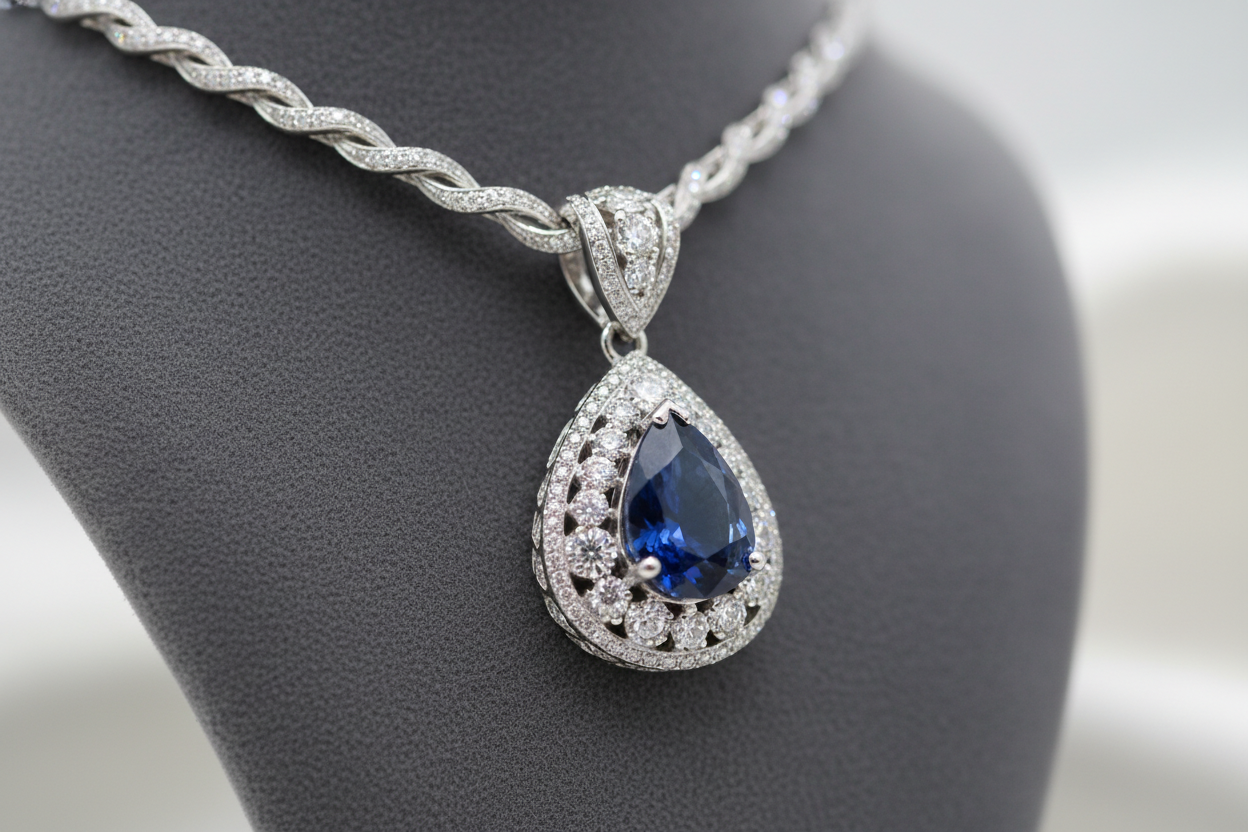 create image of jewelry pandent wear a girl close look 