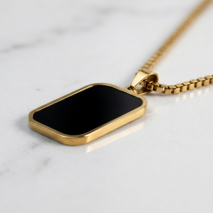 The Ornavi Onyx-Zenith Rectangle Pendant