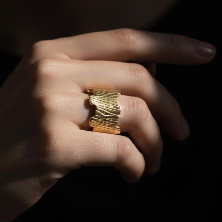 The Drift Ring | 18K Gold Plated Statement Band (Adjustable & Tarnish-Free)